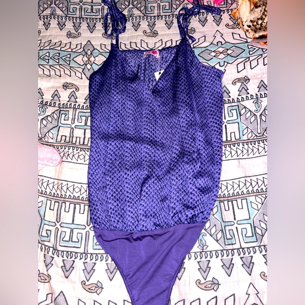 BuddyLove Purple Snakeskin Bodysuit.